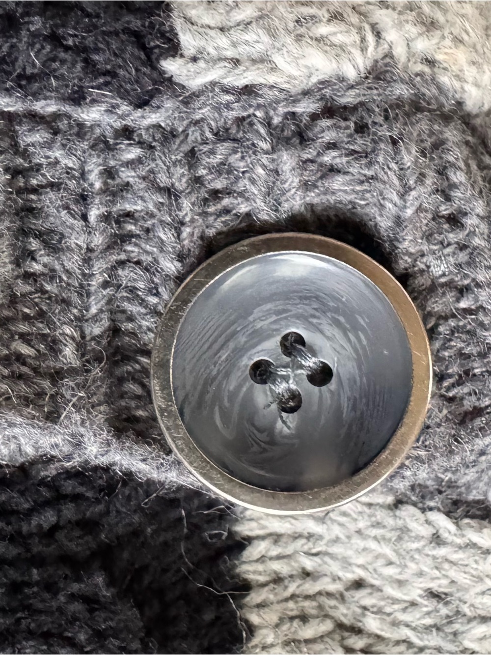 Style & Co Patchwork Gray Open Cardigan - Picture 10 of 10